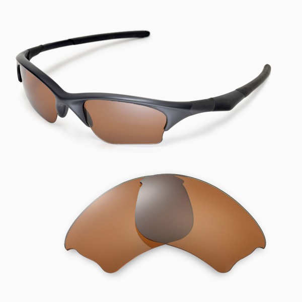 Walleva Brown Polarized Replacement Lenses for Oakley Half Jacket Xlj Sunglasses Adult Unisex Size Large